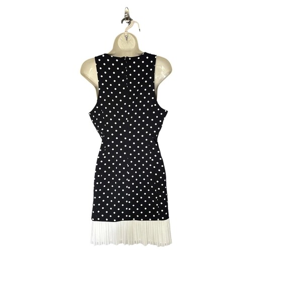 Cinq A Sept Catriona Size 10 Black White Polka Dot Pleated Hem Dress $396 - Picture 6 of 13